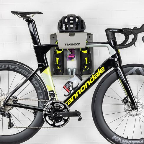 Wall Bike Rack | Bike Storage Wall Mount System | for Race Bicycles (Happy Black) and Mountain Bikes | Bike Shelf | Indoor Bike Wall Bracket | Store Your Helmet and Shoes | Home and Garage in Saudi Arabia