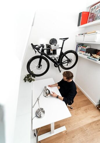 Wall Bike Rack | Bike Storage Wall Mount System | for Race Bicycles (Happy Black) and Mountain Bikes | Bike Shelf | Indoor Bike Wall Bracket | Store Your Helmet and Shoes | Home and Garage in Saudi Arabia