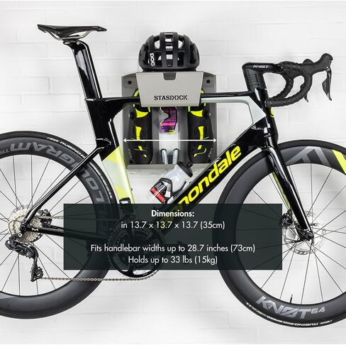 Wall Bike Rack | Bike Storage Wall Mount System | for Race Bicycles (Happy Black) and Mountain Bikes | Bike Shelf | Indoor Bike Wall Bracket | Store Your Helmet and Shoes | Home and Garage in Saudi Arabia