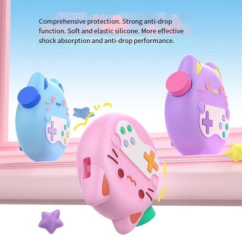 Silicone Cover for Tamagotchi Paradise,Case for Tamagotchi Paradise, Pink Silicones Protective Case with Lanyard Screen Protector Button Film,Anti-Drop Silicone Cover for Tamagotch(Light Blue) in Kuwait