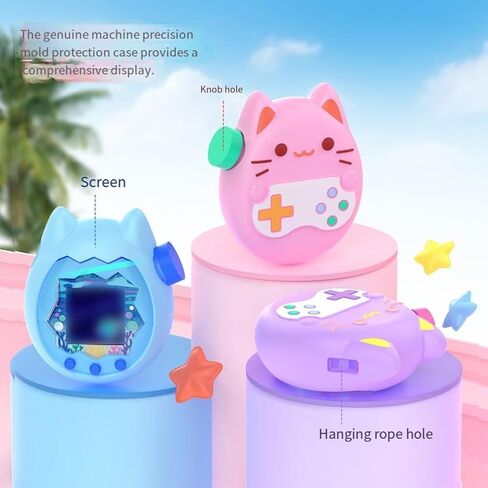 Silicone Cover for Tamagotchi Paradise,Case for Tamagotchi Paradise, Pink Silicones Protective Case with Lanyard Screen Protector Button Film,Anti-Drop Silicone Cover for Tamagotch(Light Blue) in Kuwait
