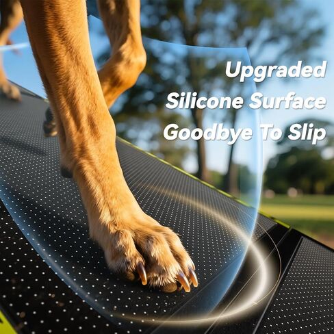 67''L & 20''W Dog Ramp for Car - Portable Extra Wide Pet Ramp for Medium & Large Dogs with Non-Slip Rug Surface, Dog Steps Stair for Car SUV/Truck/RV/High Bed, Up to 250LBS, Black in Kuwait