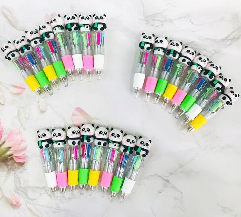 12pcs Panda Mini Multicolor Pen في أقلام 4 في 1 ، أقلامًا كبيرة من الأحوال ، الحبر كاواي ، in Kuwait