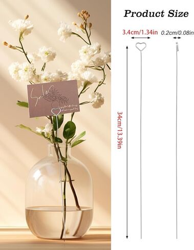 30PCS حامل بطاقة الأزهار ، حامل بطاقة الأسلاك للمكان لحفل زفاف صورة مقطع صورة ، حامل اسم رقم اسم العدد ، حامل مذكرة لترتيب الزهور ، حفل زفاف ، دش الطفل ، الحفلات ، الزخارف (الذهب ، جولة) in Kuwait