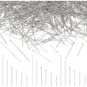 240Pcs 2 Color Flat Head Pins 22 Gauge 18k Gold 304 Stainless Steel Straight Head Pins Findings Jewelry Making Pin Metal End Headpins for Craft Earring Bracelet Necklace Pendant Supplies in Kuwait