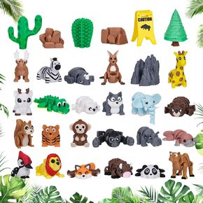 36 PCS Mini 3D Printed Animal Fortines Set ، حيوانات مكتب مرنة مفصلية رائعتين للأطفال ، ومخلوقات البرية ، والحيوان والبحر ، ومكافآت الفصل ، وجوائز الكرنفال ، وديكور المكتب in Kuwait
