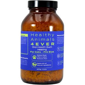 HealthyAnimals4Ever Oral Health Gum Healing for Cats - Relieves Inflammation, Soothes Pain, Fights Gum Disease - Natural, Non-GMO, Organic - Gluten, Preservative & Chemical Free Supplement - 300 ct in Saudi Arabia