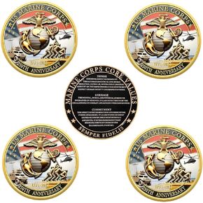 Navy Marine Corps 250th Anniversary Coins,Military Challenge Coins- Patriotic Military Collectible Durable Metal Veteran Gift,1.77 Inch in Kuwait