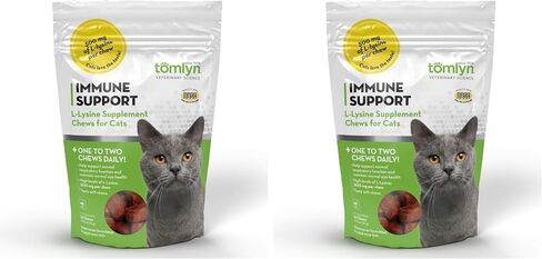 Tomlyn Immune Support مكمل L-Lysine اليومي، مضغ ليسين بنكهة السمك للقطط والقطط، 30 قيراط in Kuwait