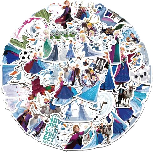 52pcs Disney Princess Stickers for Kids,Vinyl Waterproof Princess Decal for Water Bottle Laptop Toy Sticker for DIY Decorate Bumper Phone Hard Hat Kids Teens Gifts in Kuwait
