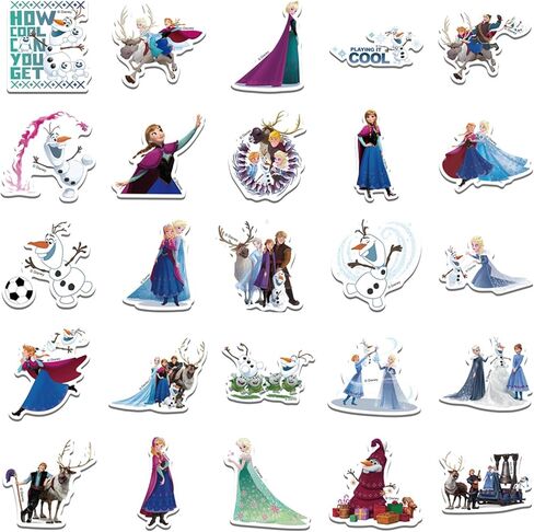 52pcs Disney Princess Stickers for Kids,Vinyl Waterproof Princess Decal for Water Bottle Laptop Toy Sticker for DIY Decorate Bumper Phone Hard Hat Kids Teens Gifts in Kuwait