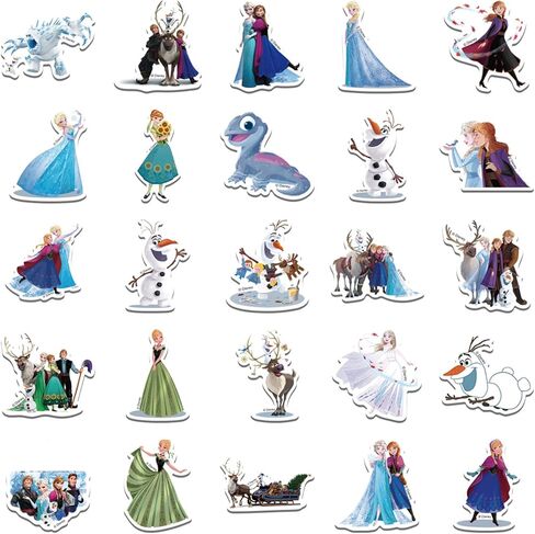 52pcs Disney Princess Stickers for Kids,Vinyl Waterproof Princess Decal for Water Bottle Laptop Toy Sticker for DIY Decorate Bumper Phone Hard Hat Kids Teens Gifts in Kuwait