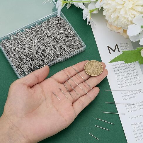 240Pcs 2 Color Flat Head Pins 22 Gauge 18k Gold 304 Stainless Steel Straight Head Pins Findings Jewelry Making Pin Metal End Headpins for Craft Earring Bracelet Necklace Pendant Supplies in Kuwait