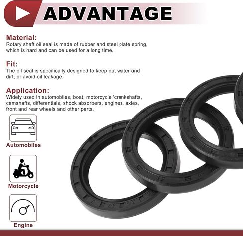 5 Pcs Rotary Shaft Seal High Pressure Oil Seal 40x55x7mm Black Nitrile 70 Durometer Rubber in Saudi Arabia
