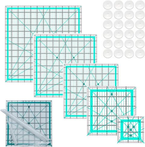 Quilting Rulers,5 Quilting Square Rulers(2.5",3.5",5", 6.5", 8"),Quilting Rulers and Templates in Saudi Arabia