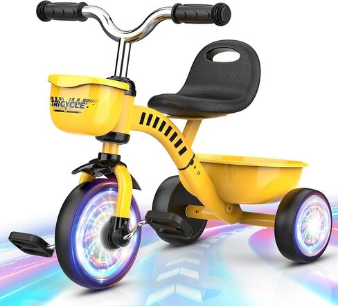 دراجة ثلاثية العجلات للأطفال الصغار 1-3 من 3-5 سنوات ، وليونيكورن رضيع دراجة Bike Baly Bike مع عجلات الإضاءة الملونة وسرات كبيرة ، وهدية عيد ميلاد ولعب 1 2 3 4 4 سنوات الفتيات in Kuwait