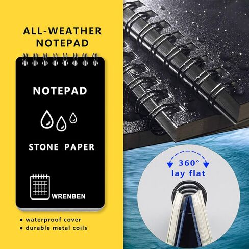 4pcs دفتر حلزوني مقاوم للطقس 3x5 بوصة مع ورق الرسم البياني الحجري وغطاء PVC ، دفتر جيب صغير A7 ، منصات ستينو في جميع الأحوال الجوية للمغامرة في الهواء الطلق (Blue ، 4 Pack) in Kuwait