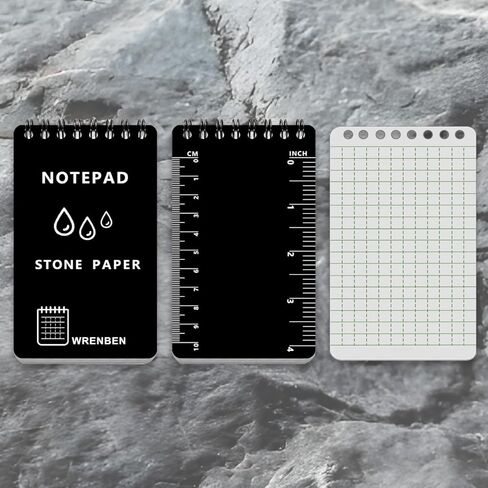 4pcs دفتر حلزوني مقاوم للطقس 3x5 بوصة مع ورق الرسم البياني الحجري وغطاء PVC ، دفتر جيب صغير A7 ، منصات ستينو في جميع الأحوال الجوية للمغامرة في الهواء الطلق (Blue ، 4 Pack) in Kuwait