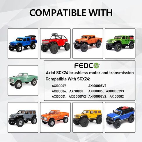 SCX24 محرك بدون فرش و ESC Combo Hobbywing Quicrun OUTER-1621SL محرك مع حامل الصدمة ، لوحة الاستقبال ، صينية البطارية لترقيات SCX24 المحورية 1/24 RC Crawler ، RTR إصدار in Saudi Arabia