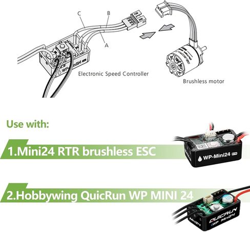 SCX24 محرك بدون فرش و ESC Combo Hobbywing Quicrun OUTER-1621SL محرك مع حامل الصدمة ، لوحة الاستقبال ، صينية البطارية لترقيات SCX24 المحورية 1/24 RC Crawler ، RTR إصدار in Saudi Arabia