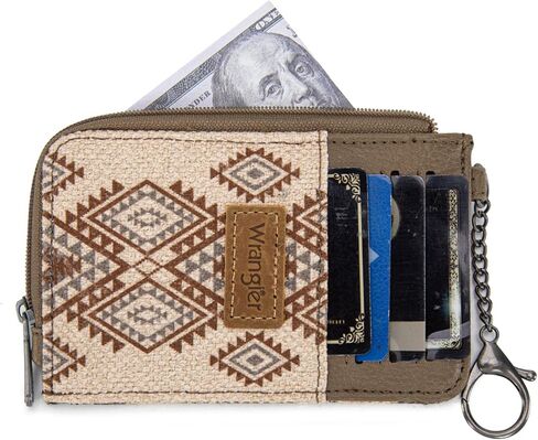 Montana West Wrangler Cow Print Wallets for Women Boho Western Card Holder WG133-W005BK in Kuwait