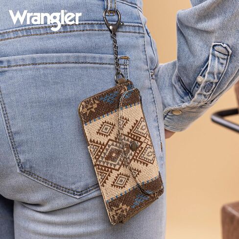 Montana West Wrangler Cow Print Wallets for Women Boho Western Card Holder WG133-W005BK in Kuwait