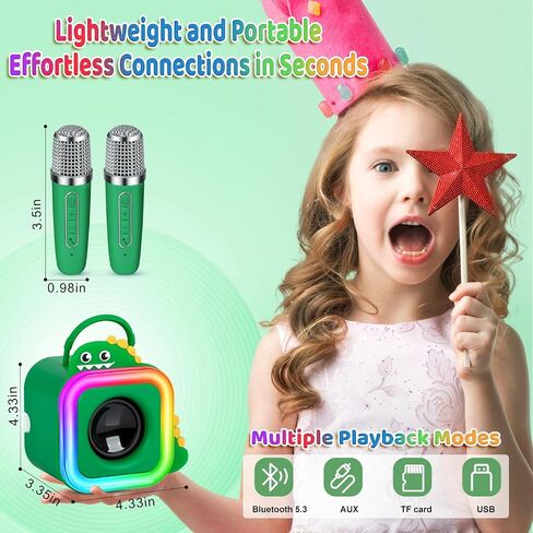 Mini Karaoke Machine للأطفال مع 2 ميكروفونات لاسلكية - هدية Toys للبنين الفتيات الذين تتراوح أعمارهم بين 4 ، 5 ، 6 ، 7 ، 8 ، 9،10،11،12+سنة - عيد الميلاد ، عيد ميلاد ، هدية غناء الحفلات (الأرجواني) in Kuwait