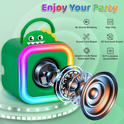 Mini Karaoke Machine للأطفال مع 2 ميكروفونات لاسلكية - هدية Toys للبنين الفتيات الذين تتراوح أعمارهم بين 4 ، 5 ، 6 ، 7 ، 8 ، 9،10،11،12+سنة - عيد الميلاد ، عيد ميلاد ، هدية غناء الحفلات (الأرجواني) in Kuwait