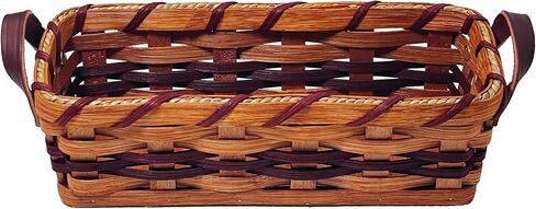 Oak Cracker Server Basket Leather Handles (Blue) in Kuwait
