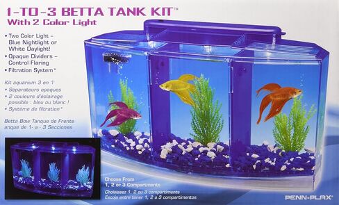 PENN-PLAX NuWave Betta Fish Tank Kit مع ضوء LED وفلتر داخلي – أسود – 1.5 جالون in Kuwait