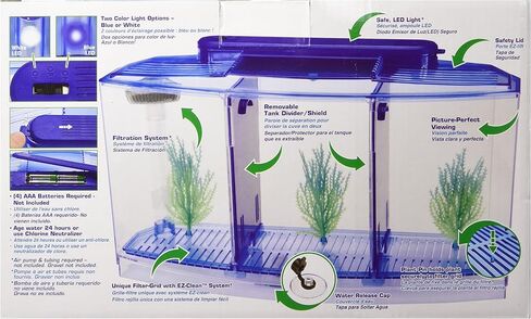 PENN-PLAX NuWave Betta Fish Tank Kit مع ضوء LED وفلتر داخلي – أسود – 1.5 جالون in Kuwait