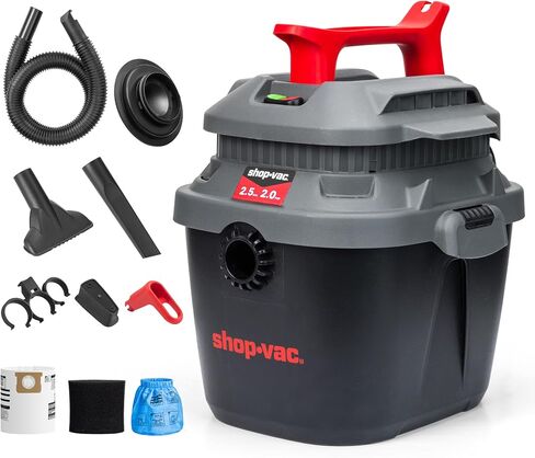 SHOP-VAC 6 GALLON 5 PEAK HP WET/DRY CARUM ، فراغ متجر محمول مع مرفقات لموقع العمل والجراج وورشة العمل. 5430097 in Kuwait