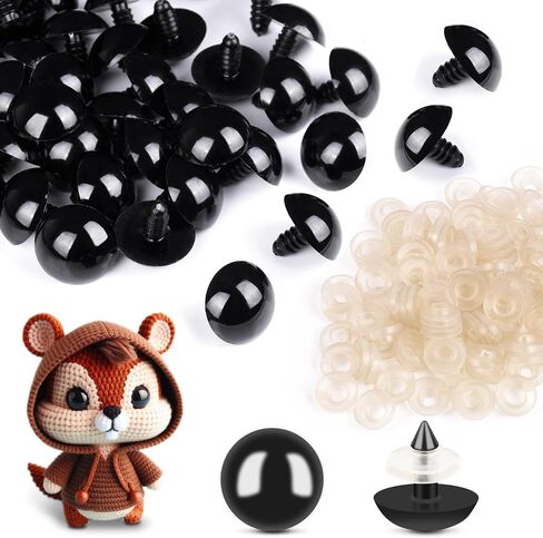567Pcs Safety Eyes and Noses for Crocheting,1Pack Safety Eyes Tool ，5 Size Safety Eyes & 6 Type Safety Noses with 300Pcs Washers,Safety Eyes Set for Amigurumi,Stuffed Animals Safety Eyes in Kuwait