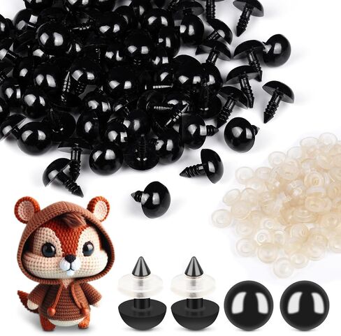 567Pcs Safety Eyes and Noses for Crocheting,1Pack Safety Eyes Tool ，5 Size Safety Eyes & 6 Type Safety Noses with 300Pcs Washers,Safety Eyes Set for Amigurumi,Stuffed Animals Safety Eyes in Kuwait