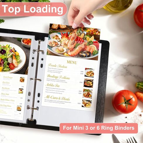 30 Pack 60 Pockets 5.5x8.5" Sheet Protector Sleeves for 6 Ring A5 Binder, A5 Mini 3 Ring Binder, Ultra-Clear Playbill Holder Sleeves, Double-Sided, Top Loading Sheet Protector for Paper Report in Kuwait