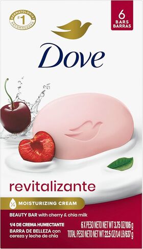 Dove Beauty Bar Soap Rebalancing White Peach & Rice Milk 6 Count for a Nourished and Moisturized Skin, with ¼ Moisturizing Cream Plant-Based Formula, 3.75 oz in Kuwait