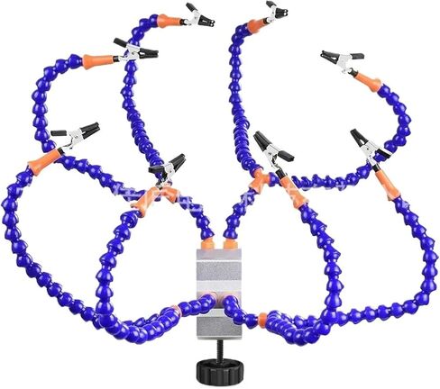 The third hand Welding Assistant Third Hand Tool 8 Flexible Arms with Adjustable Workbench Clamp Pcb Holder Electronic Repair(Y8be-bk-blackclamptable-eightclaws) in Saudi Arabia