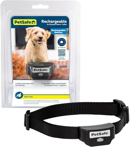 سياج الحيوانات الأليفة القابل لإعادة الشحن من PetSafe للكلاب والقطط التي يزيد وزنها عن 5 أرطال - من الشركة الأم للعلامة التجارية INVISIBLE FENCE - طوق مقاوم للماء مع تصحيح لوني وثابت in Kuwait