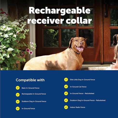 سياج الحيوانات الأليفة القابل لإعادة الشحن من PetSafe للكلاب والقطط التي يزيد وزنها عن 5 أرطال - من الشركة الأم للعلامة التجارية INVISIBLE FENCE - طوق مقاوم للماء مع تصحيح لوني وثابت in Kuwait
