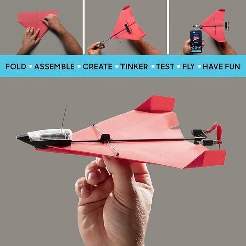Powerup New Starflux DIY Balsa Wood RC Airplane Kit - Build & Fly Smartphone Plane 4.0 | صنع في الولايات المتحدة الأمريكية ، تصميم 2 في 1 ، طقم STEM للمراهقين والهواة in Kuwait