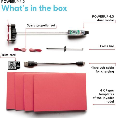 Powerup New Starflux DIY Balsa Wood RC Airplane Kit - Build & Fly Smartphone Plane 4.0 | صنع في الولايات المتحدة الأمريكية ، تصميم 2 في 1 ، طقم STEM للمراهقين والهواة in Kuwait