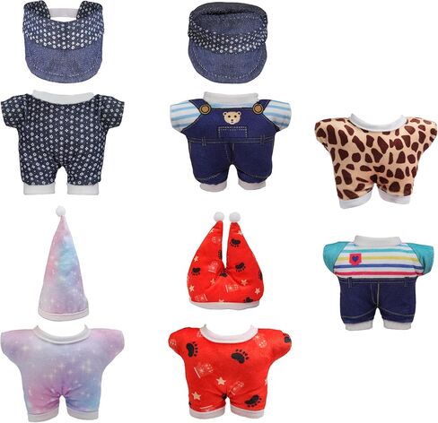 Handmade Crochet 17cm Doll Clothes - Soft, Cute, Stylish Styles with Halter Dress and Headband for Dress up 15cm/17cm Doll Accessories Suit (Iridescence) in Kuwait