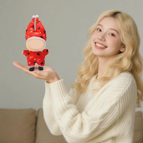 Handmade Crochet 17cm Doll Clothes - Soft, Cute, Stylish Styles with Halter Dress and Headband for Dress up 15cm/17cm Doll Accessories Suit (Iridescence) in Kuwait