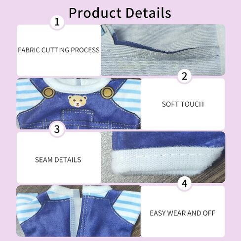 Handmade Crochet 17cm Doll Clothes - Soft, Cute, Stylish Styles with Halter Dress and Headband for Dress up 15cm/17cm Doll Accessories Suit (Iridescence) in Kuwait