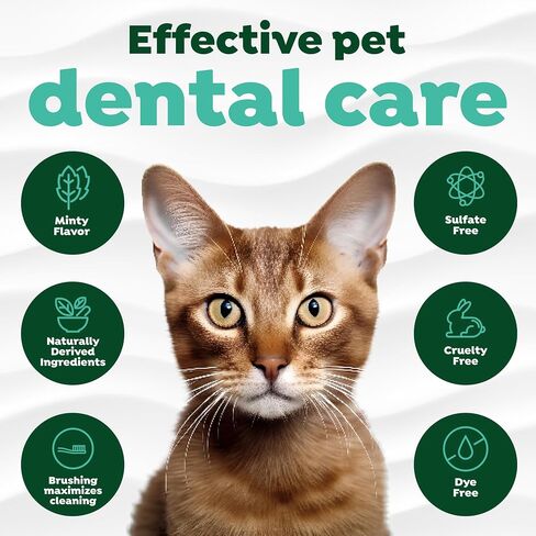 TropiClean Fresh Breath Cat Oral Care Kit | Complete Cat Toothbrush and Toothpaste Set for Plaque & Tartar Control | Bad Cat Breath Freshener Kit in Kuwait