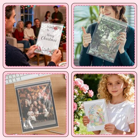 100PCS 8.5 x 11 Inch Cellophane Bags Self Sealing, Resealable Clear Plastic Sleeves for Paper, Artwork, Photo Mats, Comic, Magazine Page Protectors in Saudi Arabia