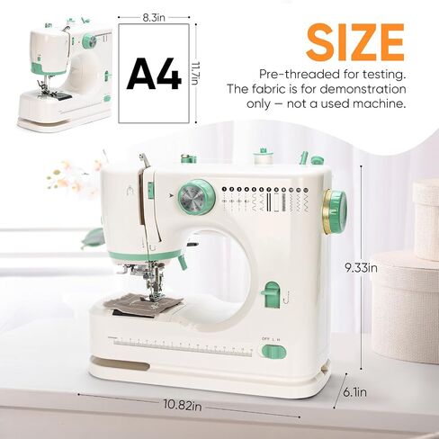 Mini Dual-Speed Sewing Machine Double Needle & Double Thread 16 Stitch Modes Beginner-Friendly Household Sewing Machine, ldeal for Adults & Beginners in Saudi Arabia