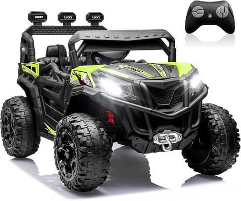 ANPABO 24V 4X4 Ride on Car Truck w/Remote Control, 4WD/2WD Switchable Kids UTV, 19" Spacious Seat, 4 Shock Absorbers, Soft Start, Music Player, Electric Car for Kids Ages 3+(Pink) in Saudi Arabia