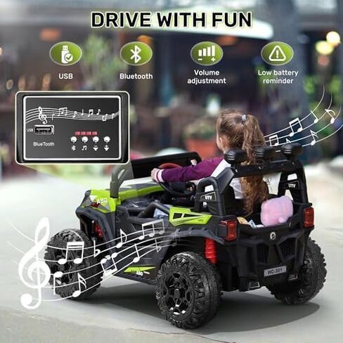 ANPABO 24V 4X4 Ride on Car Truck w/Remote Control, 4WD/2WD Switchable Kids UTV, 19" Spacious Seat, 4 Shock Absorbers, Soft Start, Music Player, Electric Car for Kids Ages 3+(Pink) in Saudi Arabia