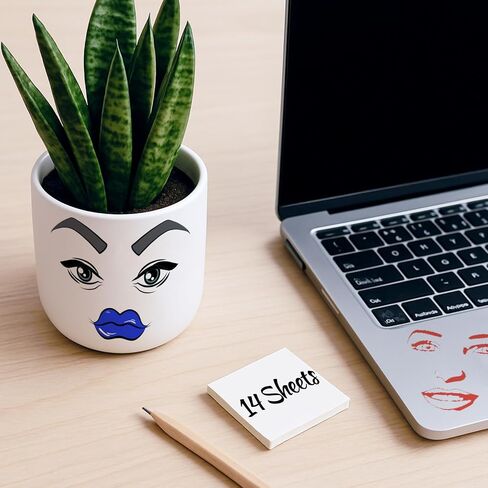 Face Stickers for Crafts, Make a Face Stickers Lips Mouth Eyes Eyebrows Nose Decals, 34 Sticker Faces for Flower Pots DIY Crafts Halloween Holiday Party Supplies in Kuwait